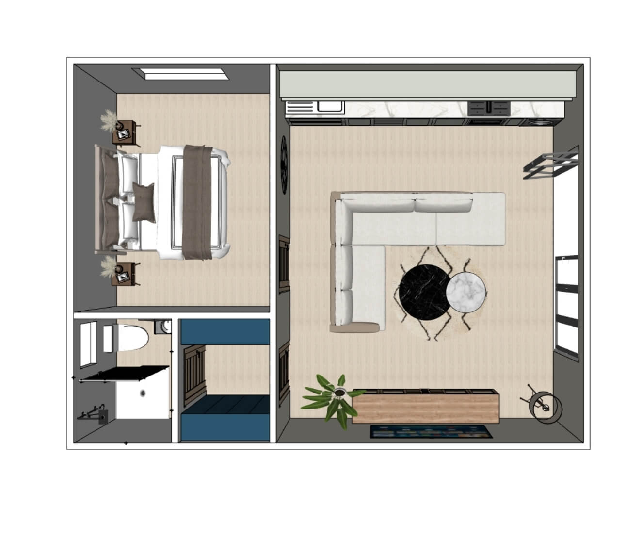 1 bed home layout Modular homes designs